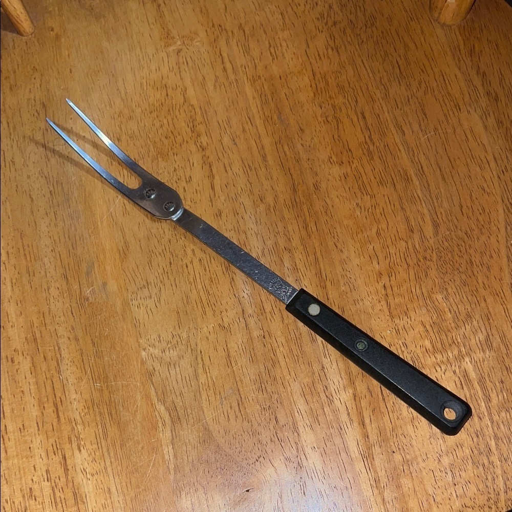 Black Stainless Steel Carving Fork Vintage Ekco